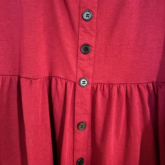 Women’s Plus Size Tank Top XL Burgundy Babydoll Sleeveless Flowy - Picture 4 of 4